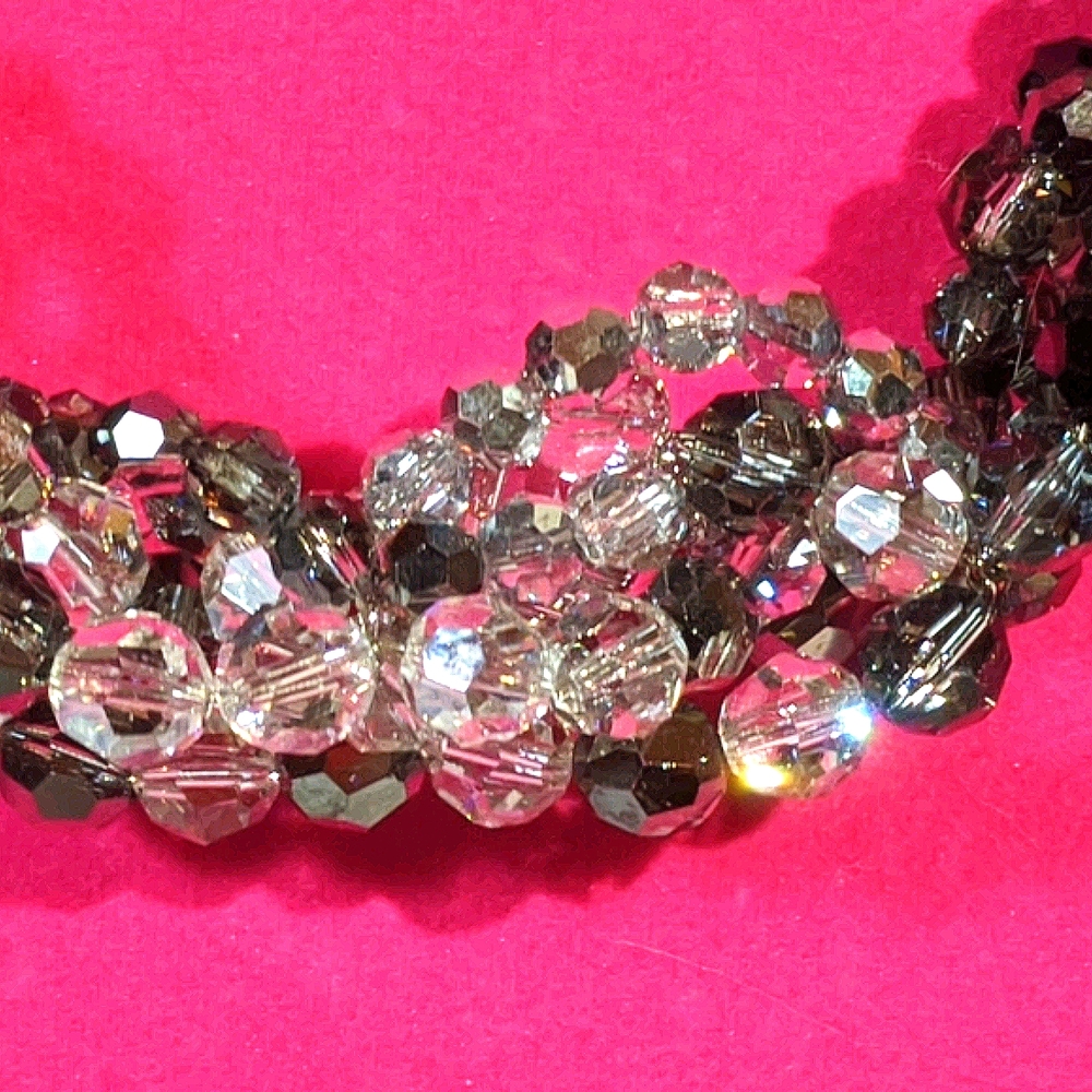 Swarovski Statement Necklace. White/Silver/Black - image 5